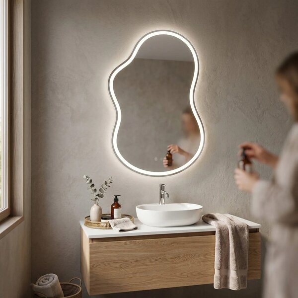 Specchio LED UNO 80x55 cm