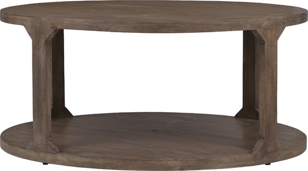 Tavolino WOMO-DESIGN Mekka Ø100x45 cm rotondo naturale, unico fatto a mano in legno massiccio di mango, look moderno in legno, tavolino da divano dal design vintage