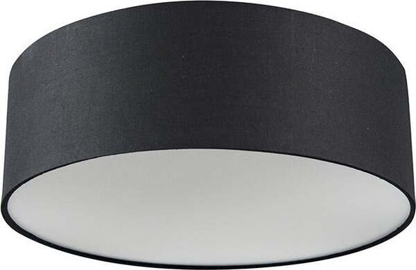 Lampada da soffitto nera da 30 cm con LED Drum LED