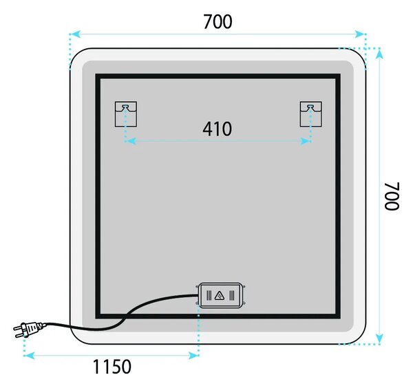 Specchio LED 70x70cm TOP-2
