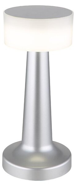 Lampada da tavolo a LED, touch dimmer, USB, nichel opaco, H 21,5 cm