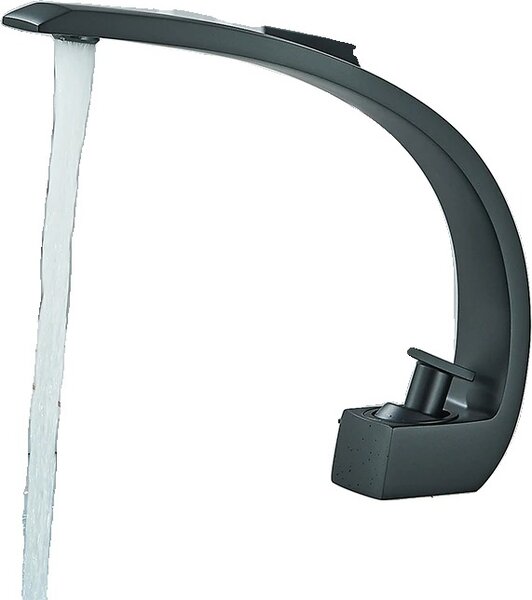Rubinetto per lavabo, montaggio a soffitto, stile contemporaneo, nero A