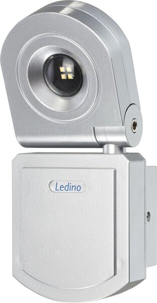 Ledino Steglitz, faretto da esterno, argento, alluminio, IP54, resistente agli schizzi, / GS