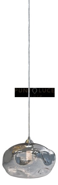 Fenice-f lampadario a sospensione in vetro 1 luce colore fumè aggan