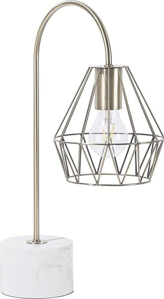 BELIANI Lampada da tavolo in metallo dorato 50 cm paralume aspetto diamante base lampadina aspetto marmo cavo con interruttore design moderno