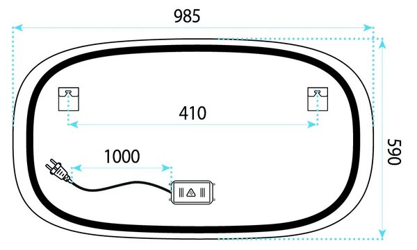 Specchio LED 100x60cm TOP-4