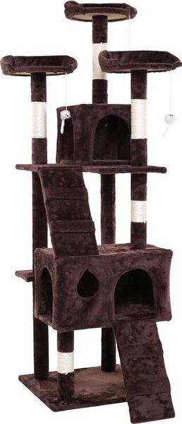 Albero tiragraffi Albero tiragraffi per gatti Albero tiragraffi per gatti 170 cm Albero da arrampicata Albero da gioco Marrone