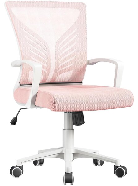 Sedia da ufficio ergonomica - Rosa chiaro - Altezza seduta 44 - 53,5 cm - Funzione dondolo