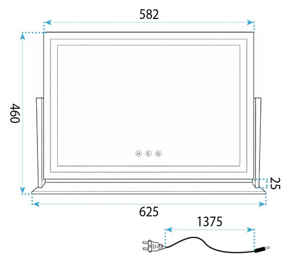 Specchio LED STUDIO White 58x45