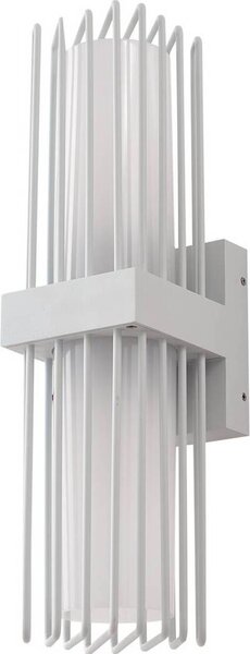 Applique da esterno Lucande Chandan, 42 cm, bianco, metallo, IP54
