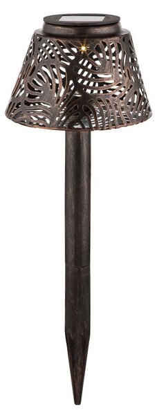 Lampada solare a LED, metallo ramato, H 27 cm