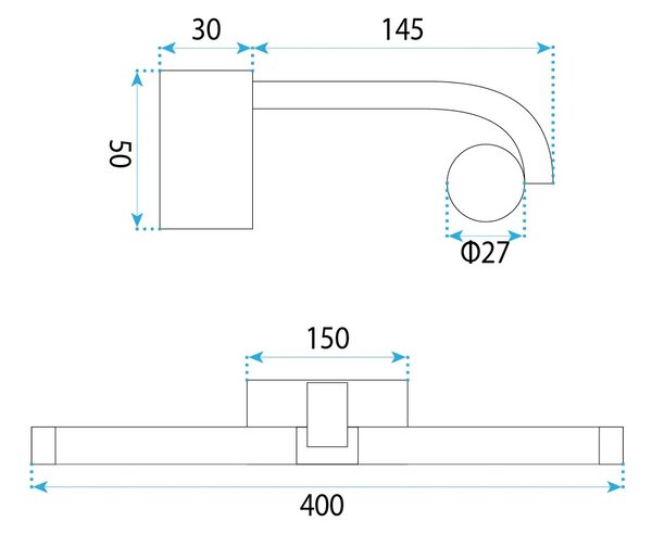 Applique da bagno LED APP1881-1W 40cm CHROME