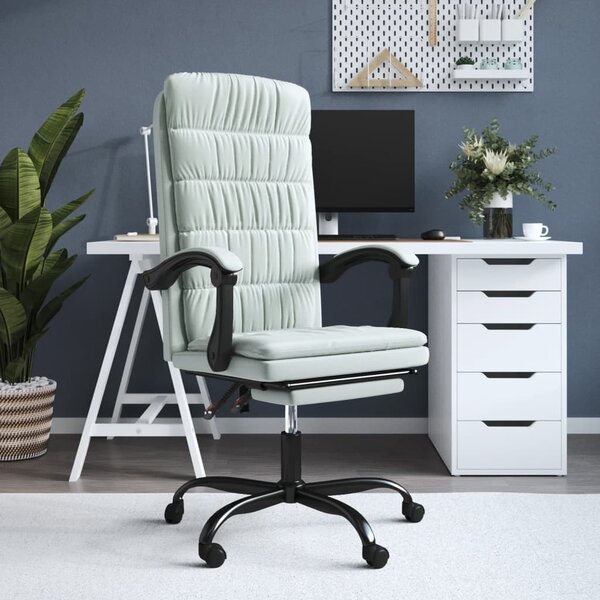 VidaXL Sedia da ufficio con funzione reclinabile Grigio chiaro Velluto - Sedia da ufficio con funzione reclinabile - Sedie da ufficio con funzione reclinabile - Sedia da ufficio con funzione relax - Sedia da scrivania