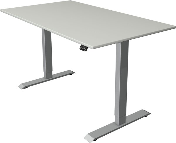 Tavolo da seduta/in piedi Move 1 regolabile elettricamente in altezza fino a 123 cm LxP 140x80 cm grigio chiaro/argento