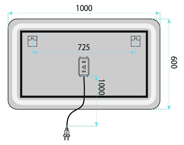 Specchio LED 100x60cm EDIT