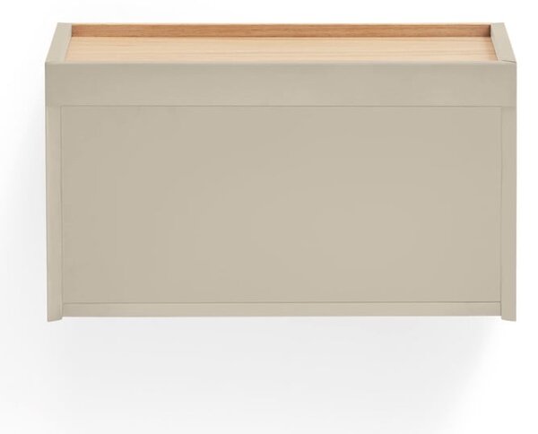 Comodino beige/tonalità naturale con decoro in rovere Otto - Teulat