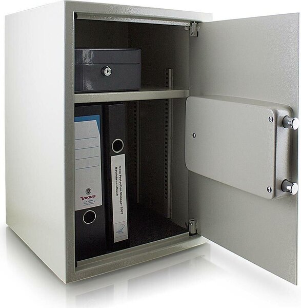 Bituxx Cassaforte per mobili cassaforte a muro cassaforte a valigetta cassetta di sicurezza dimensioni (L/A/D): 350 mm x 520 mm x 360 mm - spessore porta: 4 mm grigio chiaro MS- 11389