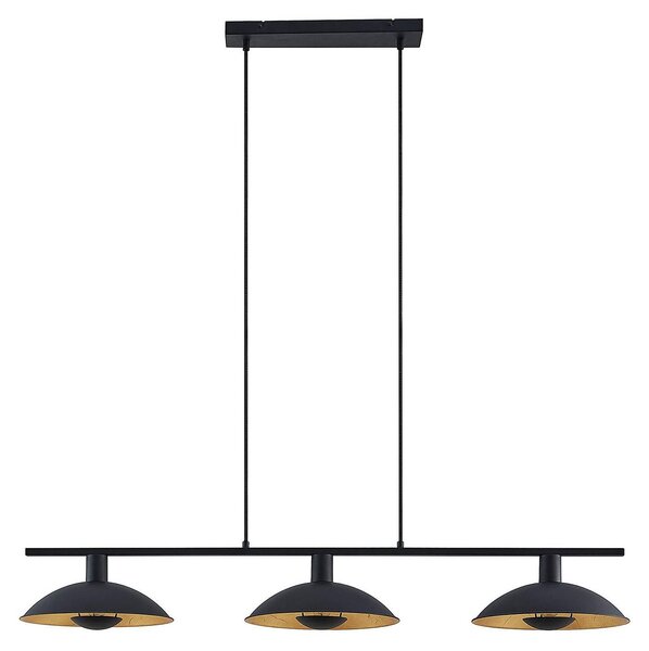 Lindby lampada a sospensione Narisara, 118cm, E14, 3-gang, nero-oro