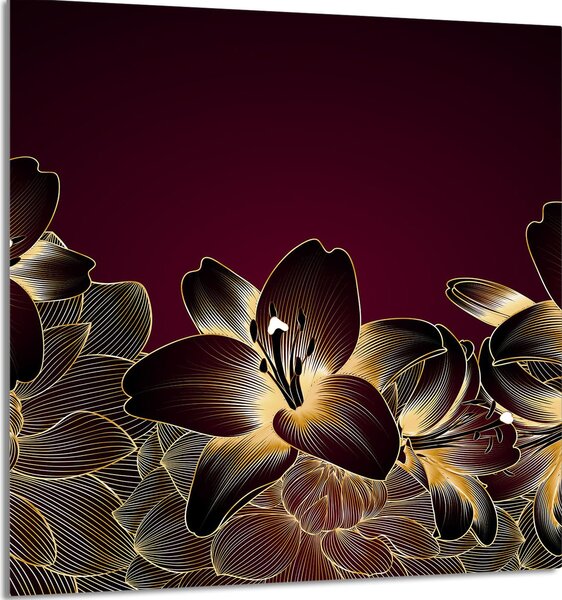 PIATTO IN VETRO PER CUCINA 60x65 Orchidea