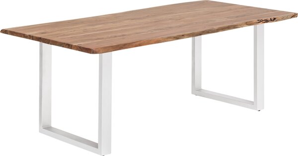 Tavolo da pranzo Bullwer acacia bianca 140x90 cm
