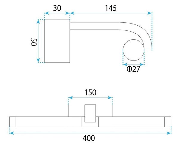 Applique da bagno LED APP1887-1W 40cm BLACK