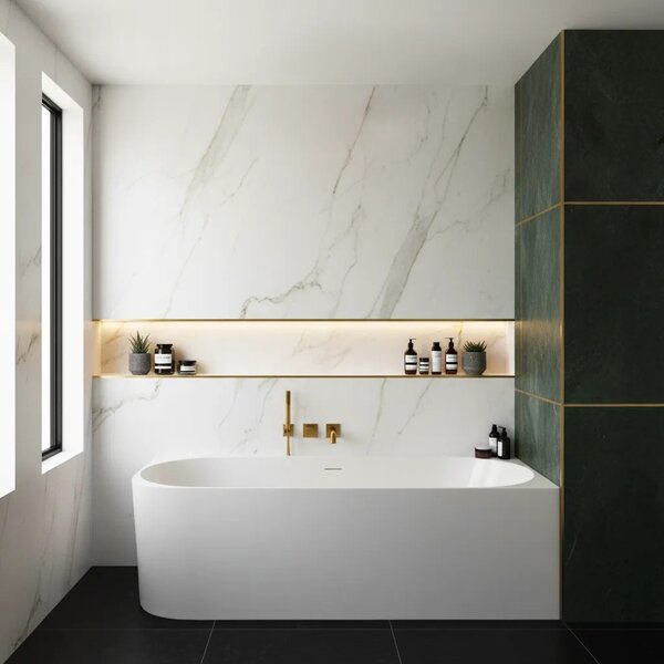 Vasca da bagno angolare in acrilico Bellanto Slim 170 Destra