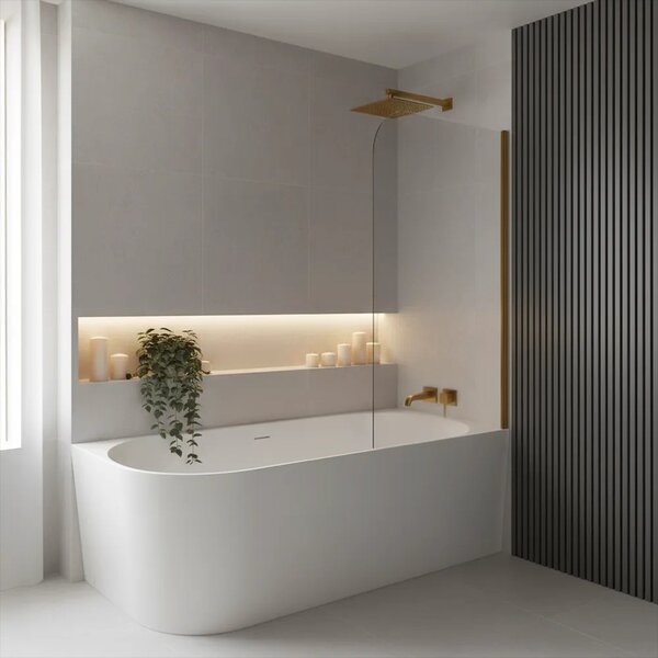 Vasca da bagno angolare in acrilico Bellanto Slim 170 Destra
