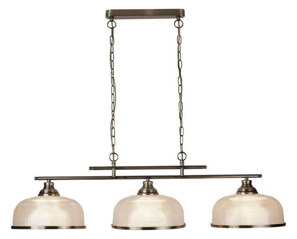 Searchlight 3593-3SS - Lampadario a sospensione con catena BISTRO 3xE27/60W/230V ottone