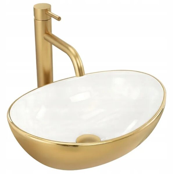 Lavabo da appoggio Basaro Sofia Gold / White