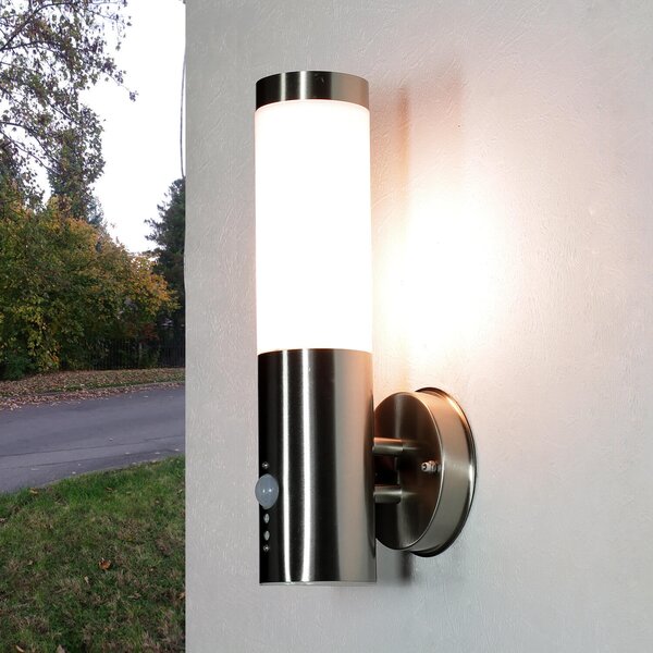 Luce da esterno con rilevatore di movimento in acciaio inox E27 Lampada da parete porta d'ingresso Luce da parete patio
