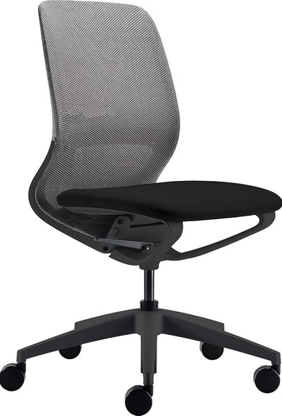 Sedus se:motion net, sedia girevole, sedia da ufficio, con membrana in rete grigia, imbottitura seduta nera, regolabile in altezza da 42 a 52,5 cm, portata massima 130 kg, angolo di apertura 23°
