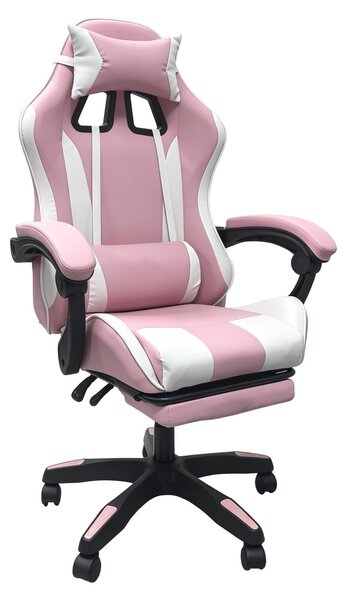 Sedia da gaming Krit Eco rosa-bianco