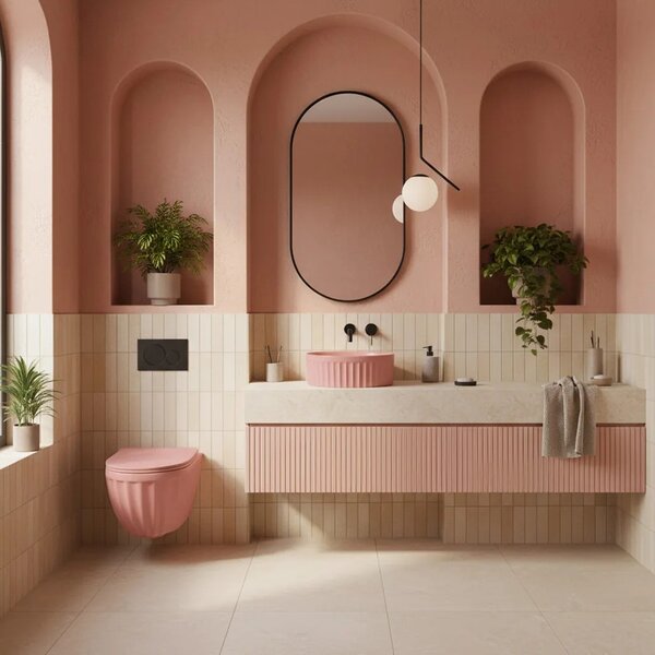 Lavabo da appoggio Rea DUO Sweet Pink Matt