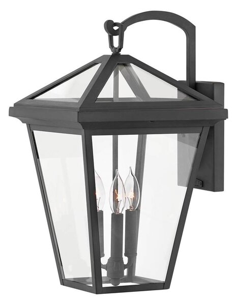 Elstead Alford Place, lampada da esterno a parete, E14, tripla, nero lucido, IP44
