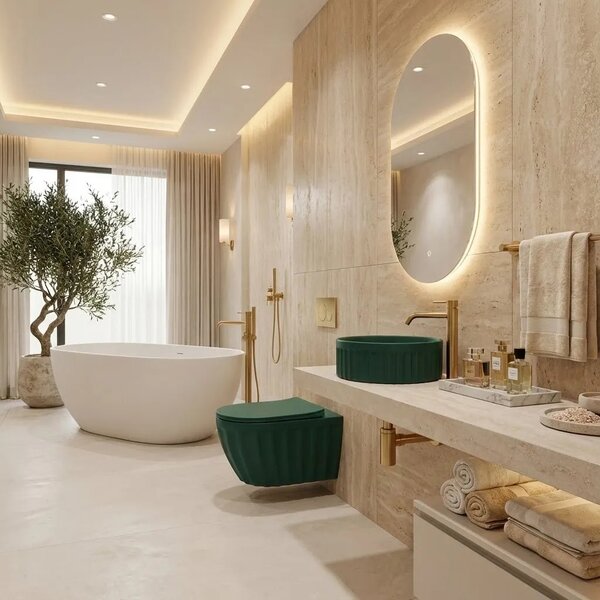Lavabo da appoggio Rea DUO Matcha Matt