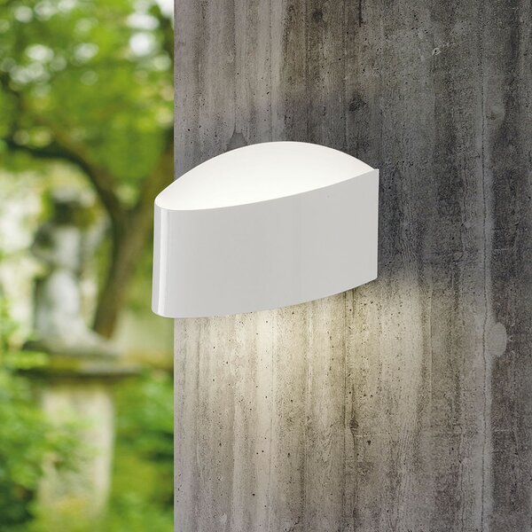 Applique a LED in acciaio zincato di colore bianco