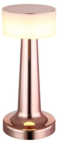Lampada da tavolo a LED, dimmerabile, USB, color rame, H 21,5 cm