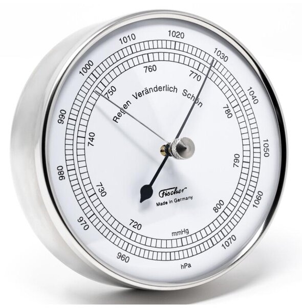 Stazione meteorologica Fischer con barometro in acciaio inossidabile