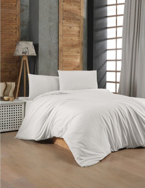 Biancheria da letto bianca in cotone renforcé per letto matrimoniale 200x200 cm – Mijolnir
