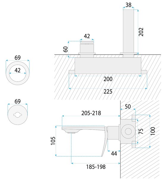 Miscelatore lavabo da incasso REA VISION Chrome + BOX