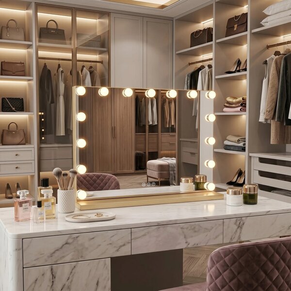 Specchio LED HOLLYWOOD L.Gold 80x60
