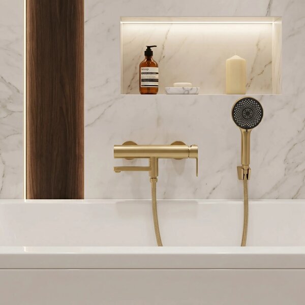 Miscelatore per vasca Rea Arcos Brushed Gold