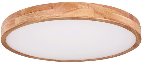 Plafoniera a LED, effetto legno, dimmerabile, telecomando, D 60cm