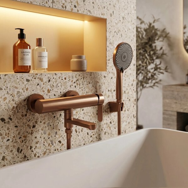 Miscelatore per vasca Rea Arcos Brushed Copper