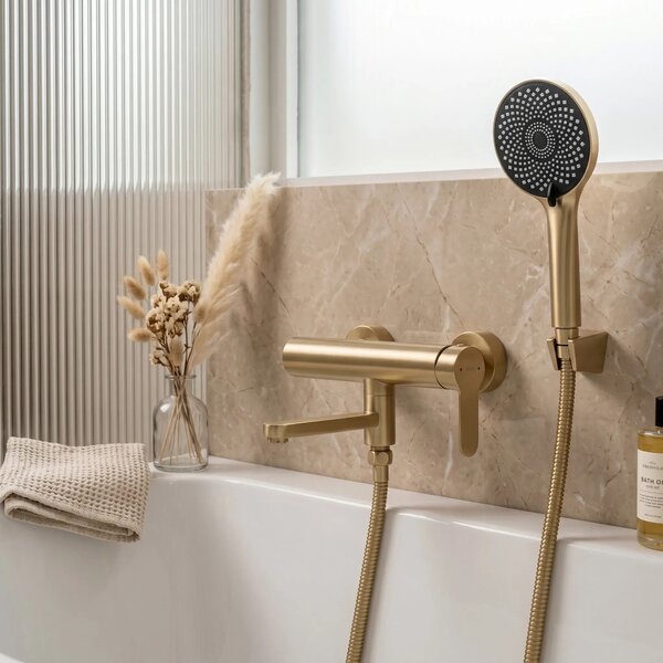 Miscelatore per vasca Rea Arcos Brushed Gold