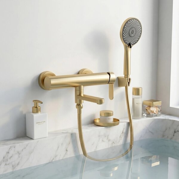 Miscelatore per vasca Rea Arcos Brushed Gold