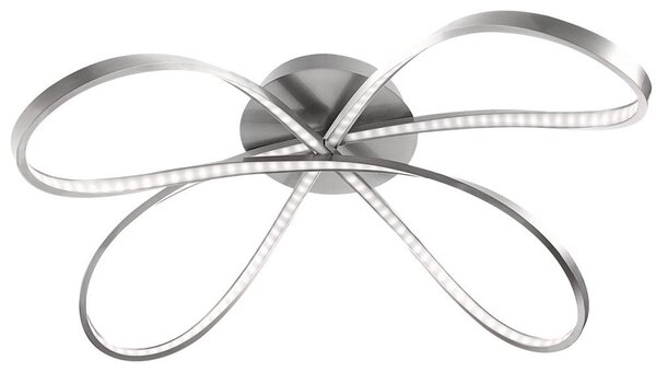 Lampada da soffitto a LED, nichel opaco, forma ad anello, L 75cm