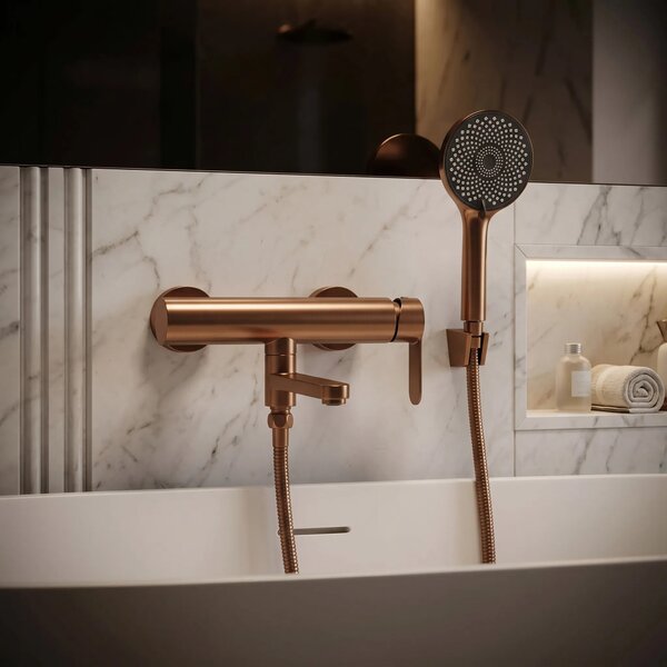 Miscelatore per vasca Rea Arcos Brushed Copper
