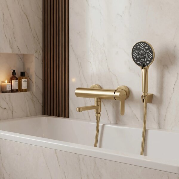 Miscelatore per vasca Rea Arcos Brushed Gold
