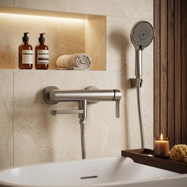 Miscelatore per vasca Rea Arcos Brushed Nickel